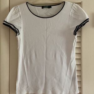 LAUREN Ralph Lauren white woman short sleeve T-shirt size US XL